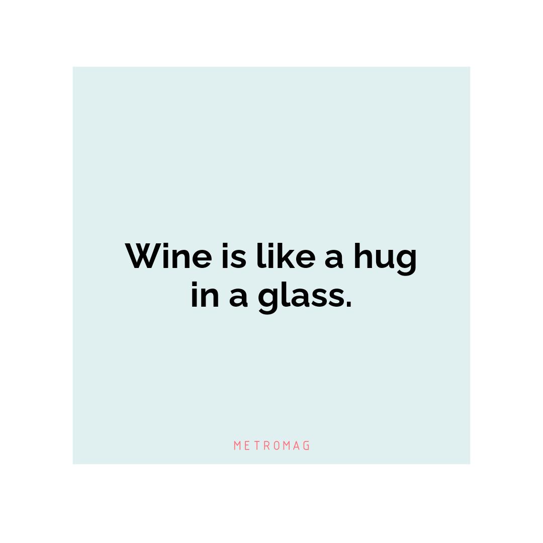 Wine is like a hug in a glass.