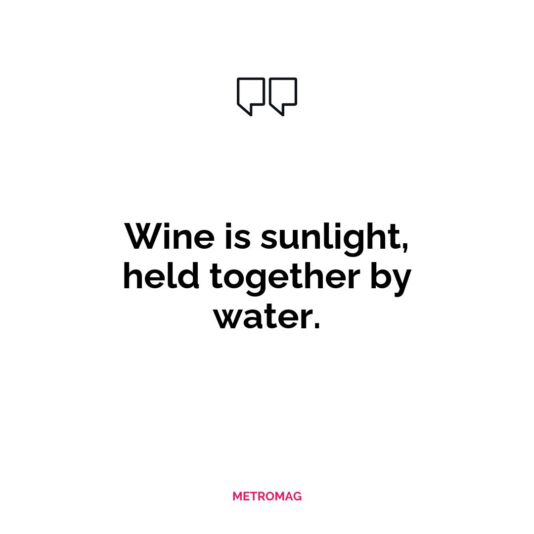 Wine is sunlight, held together by water.