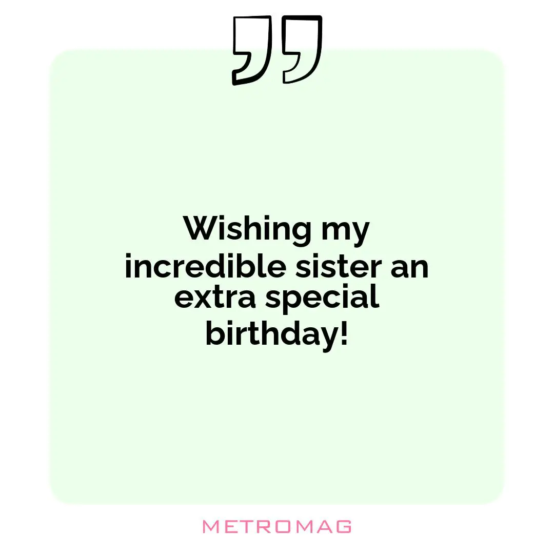 Wishing my incredible sister an extra special birthday!