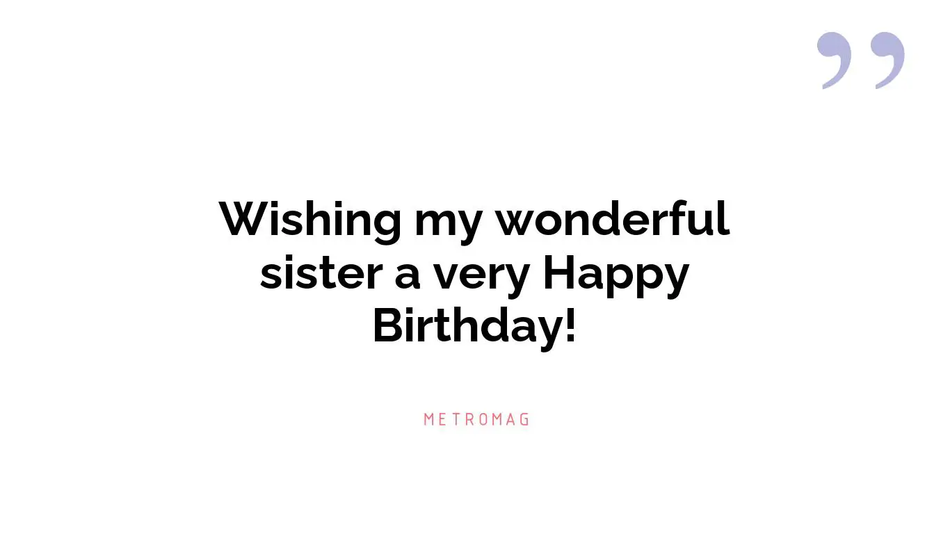 Wishing my wonderful sister a very Happy Birthday!