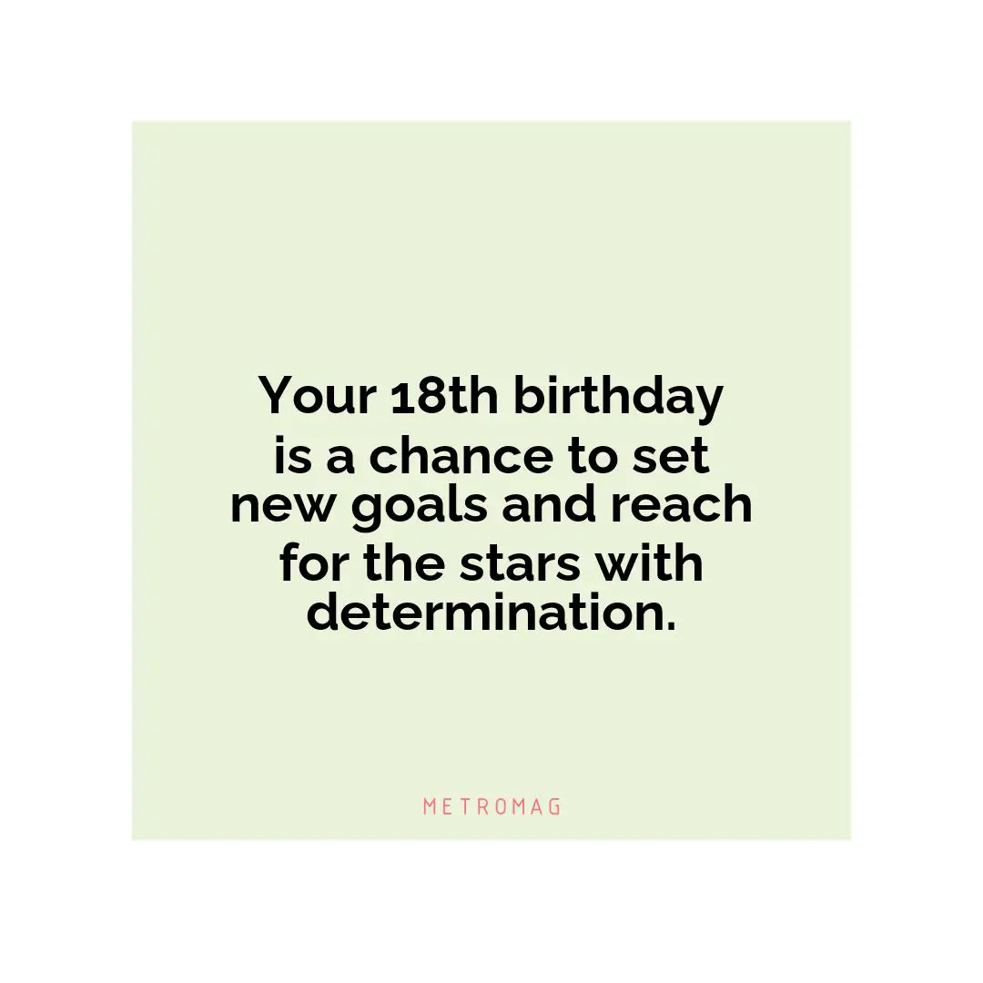 Your 18th birthday is a chance to set new goals and reach for the stars with determination.