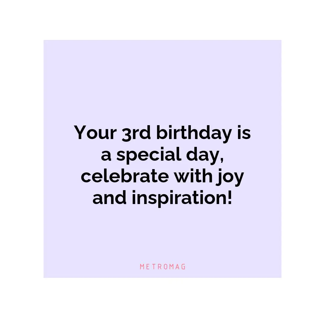 Your 3rd birthday is a special day, celebrate with joy and inspiration!