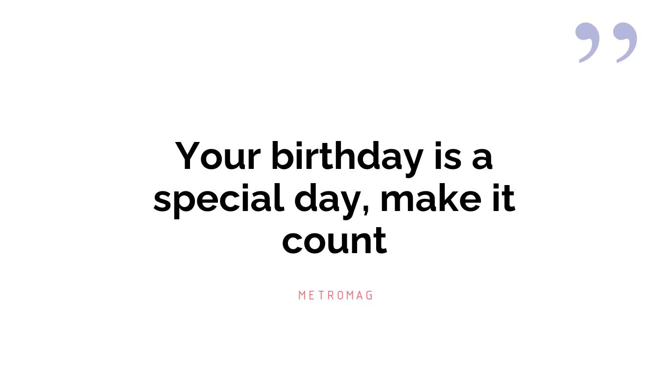 Your birthday is a special day, make it count