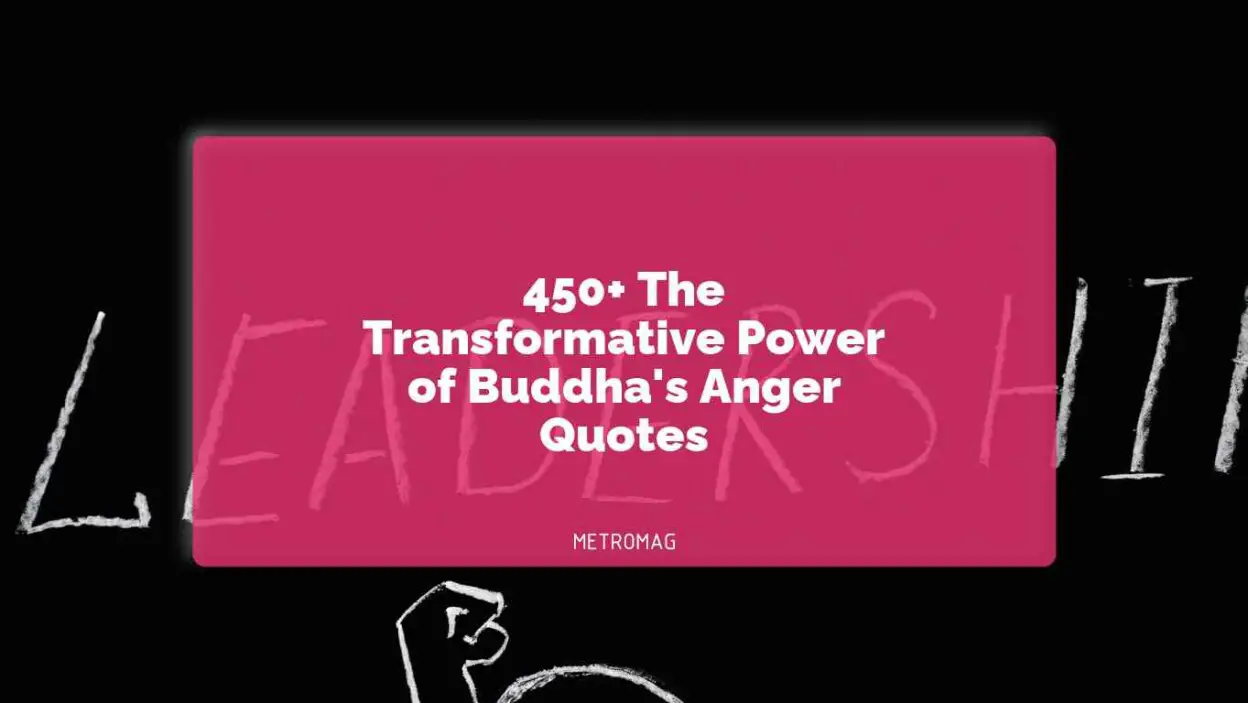 450+ The Transformative Power of Buddha's Anger Quotes