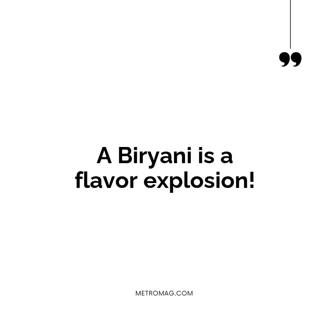 A Biryani is a flavor explosion!