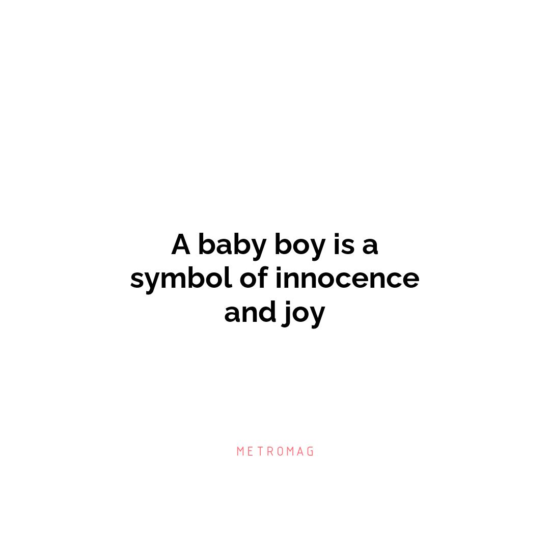 A baby boy is a symbol of innocence and joy