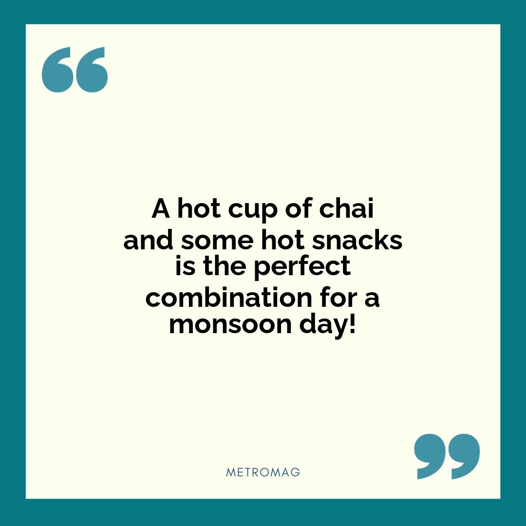 A hot cup of chai and some hot snacks is the perfect combination for a monsoon day!