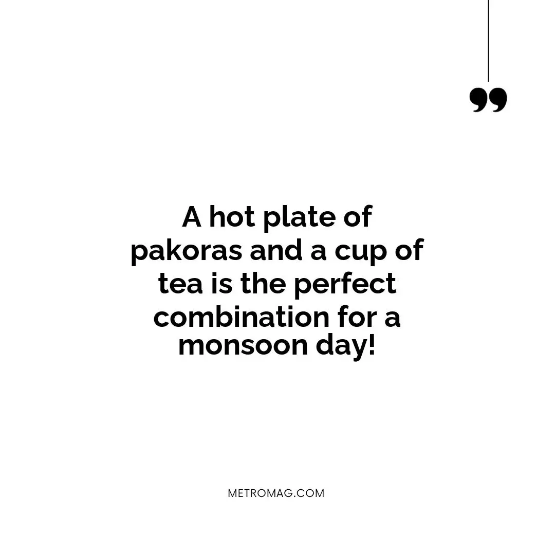 A hot plate of pakoras and a cup of tea is the perfect combination for a monsoon day!