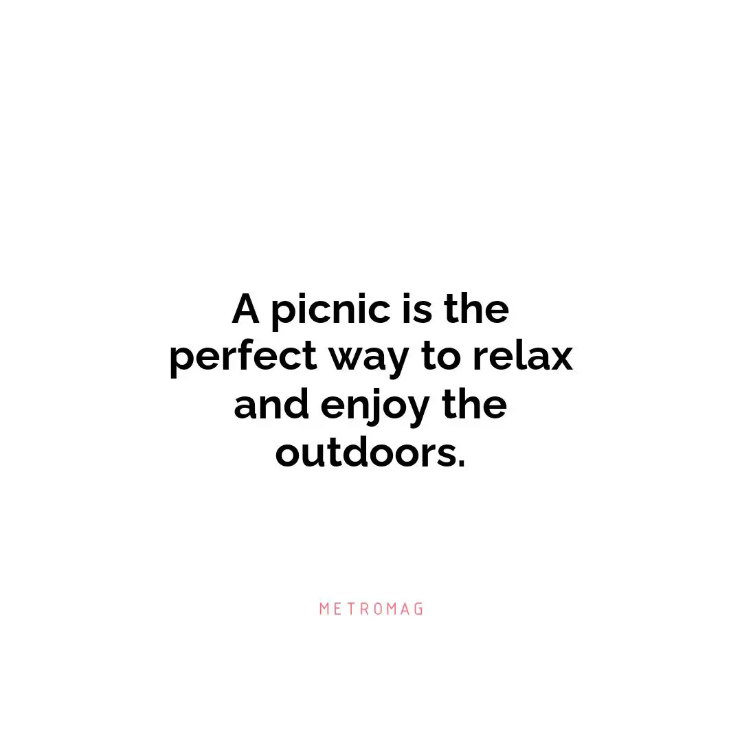 A picnic is the perfect way to relax and enjoy the outdoors.