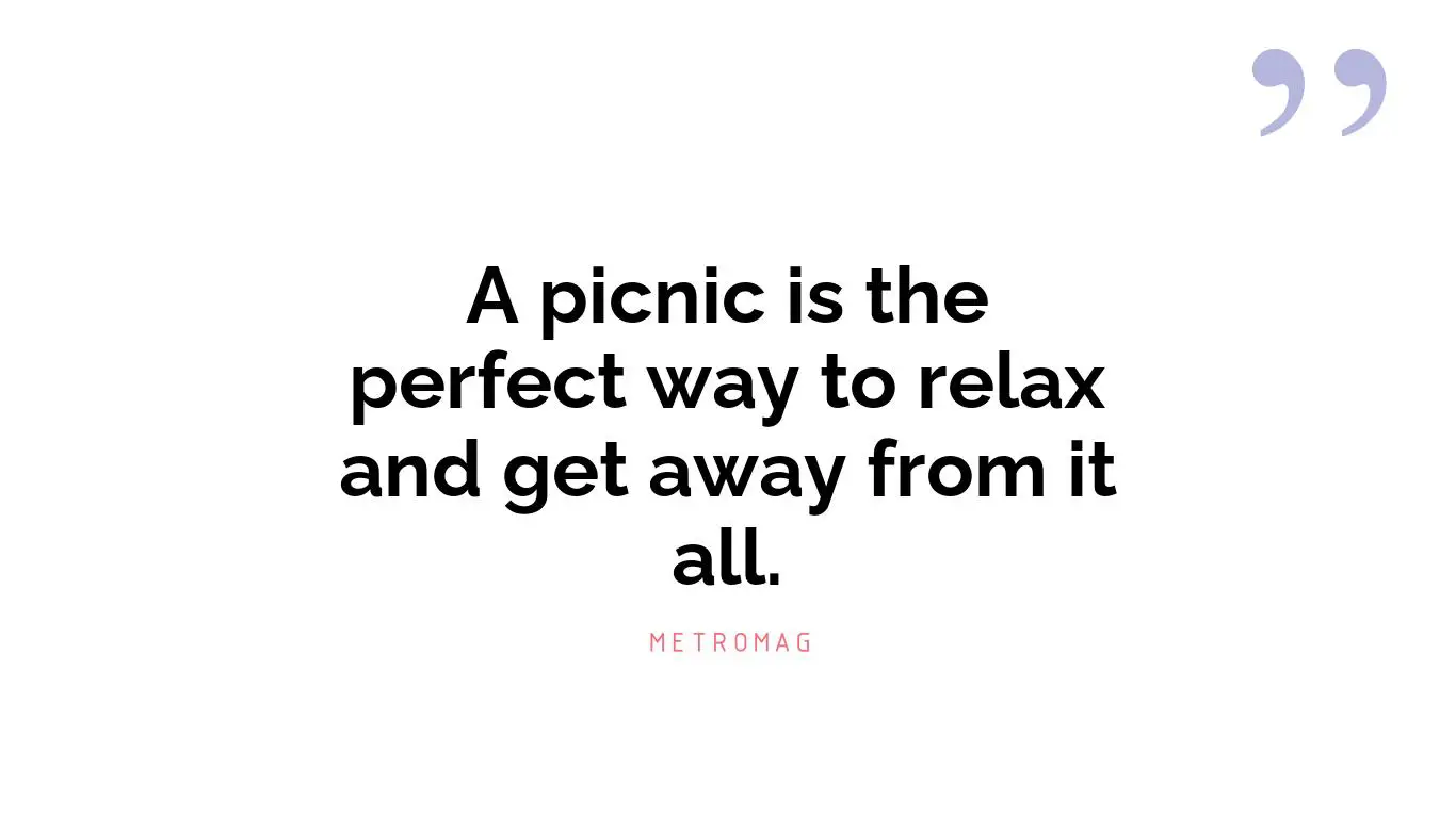 A picnic is the perfect way to relax and get away from it all.