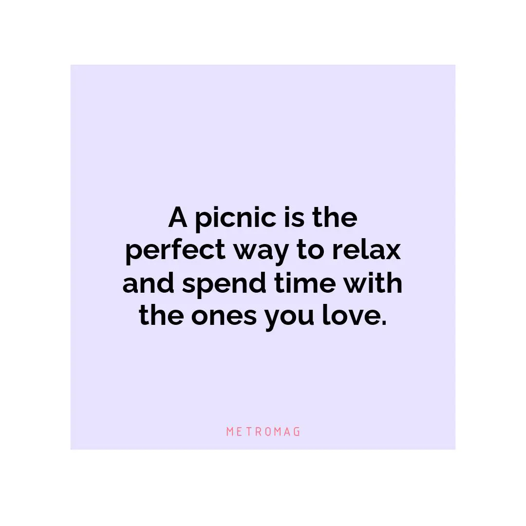 A picnic is the perfect way to relax and spend time with the ones you love.