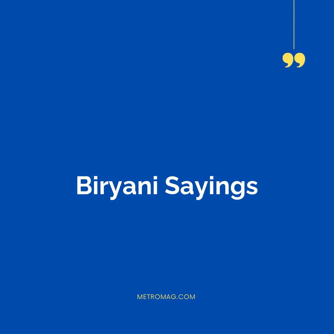 Biryani Sayings