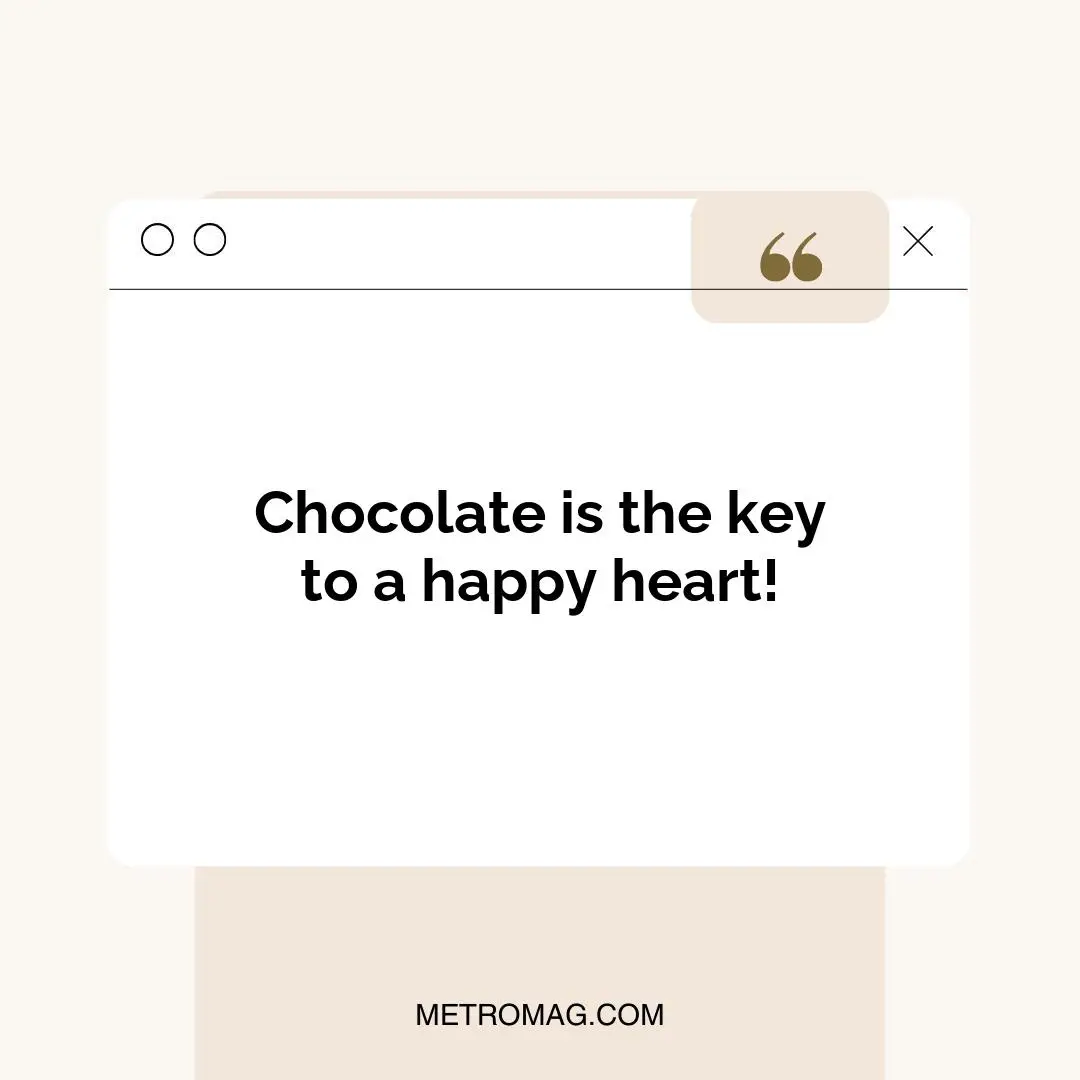 Chocolate is the key to a happy heart!