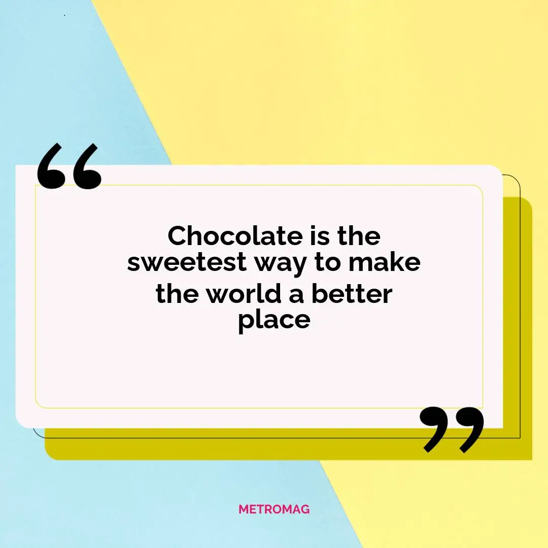 Chocolate is the sweetest way to make the world a better place
