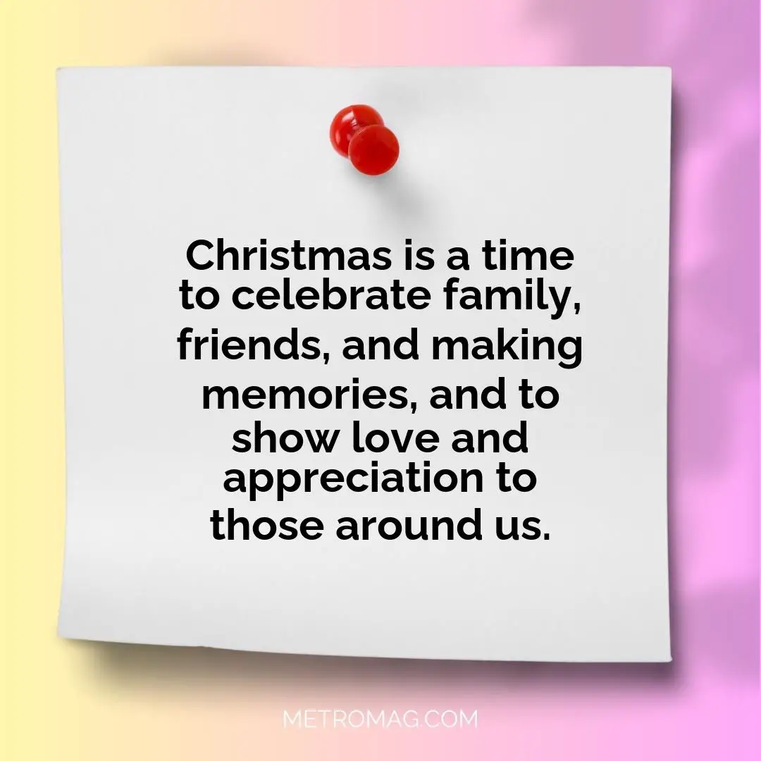 Christmas is a time to celebrate family, friends, and making memories, and to show love and appreciation to those around us.