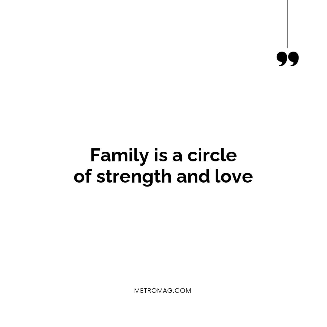 Family is a circle of strength and love