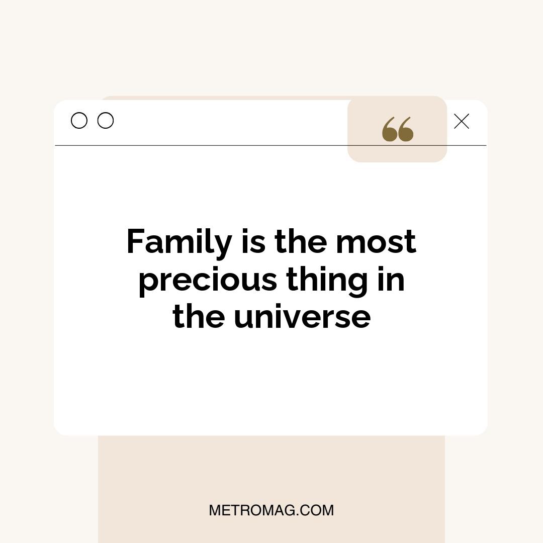 Family is the most precious thing in the universe