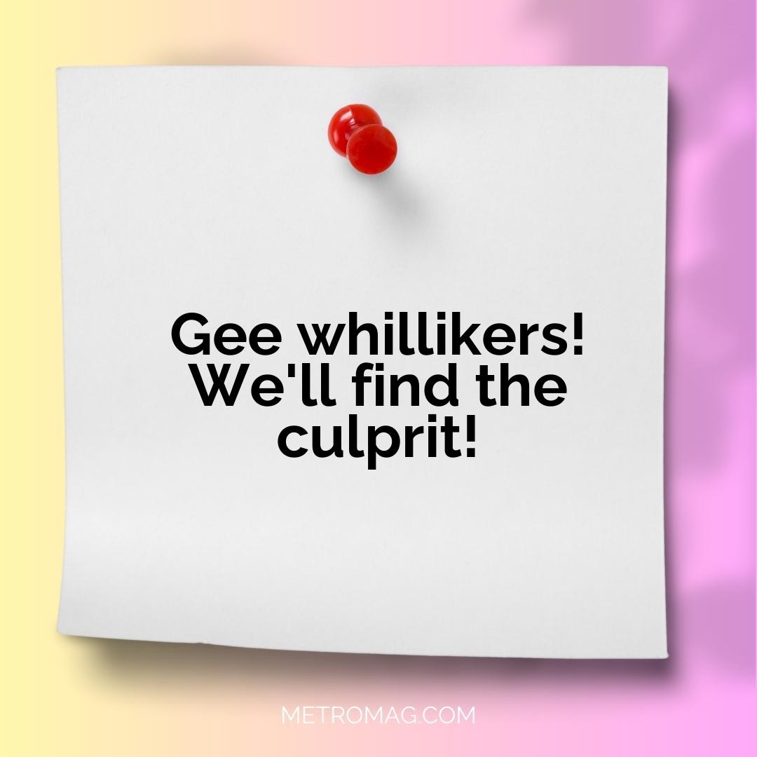 Gee whillikers! We'll find the culprit!