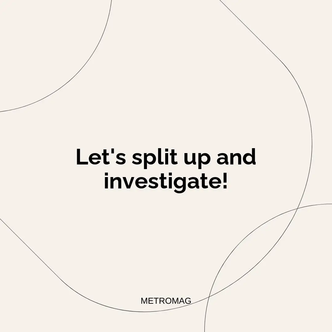 Let's split up and investigate!