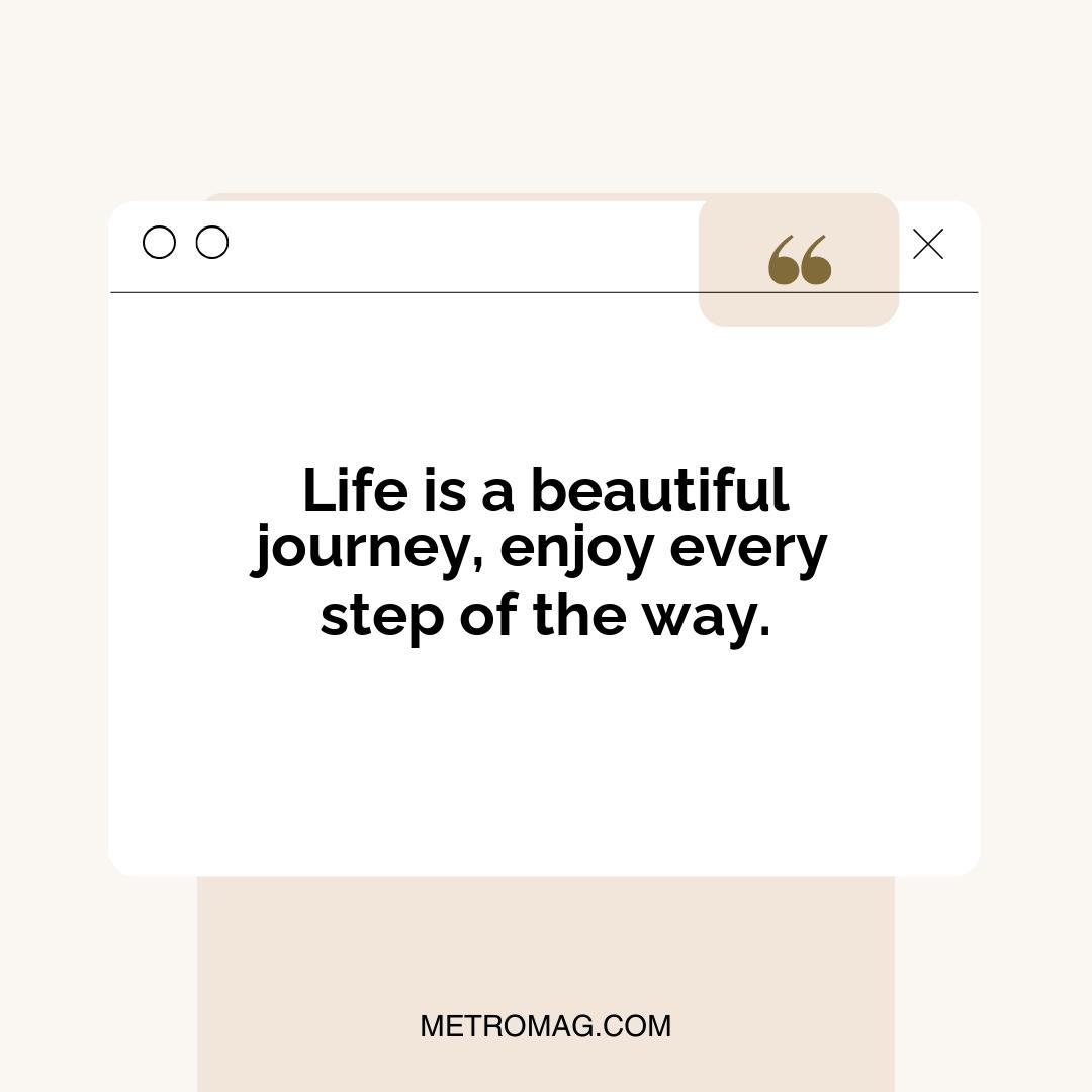 Life is a beautiful journey, enjoy every step of the way.