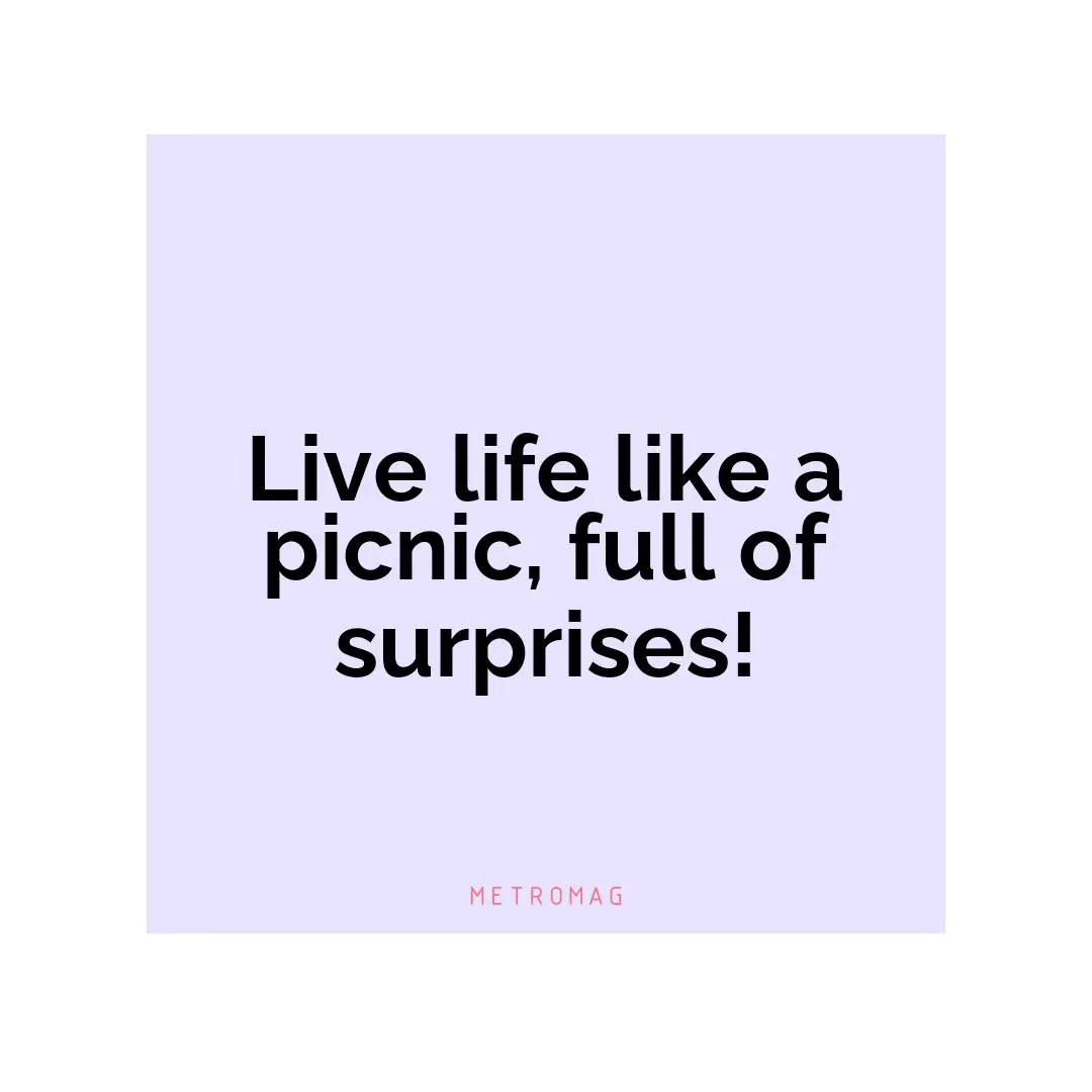 Live life like a picnic, full of surprises!