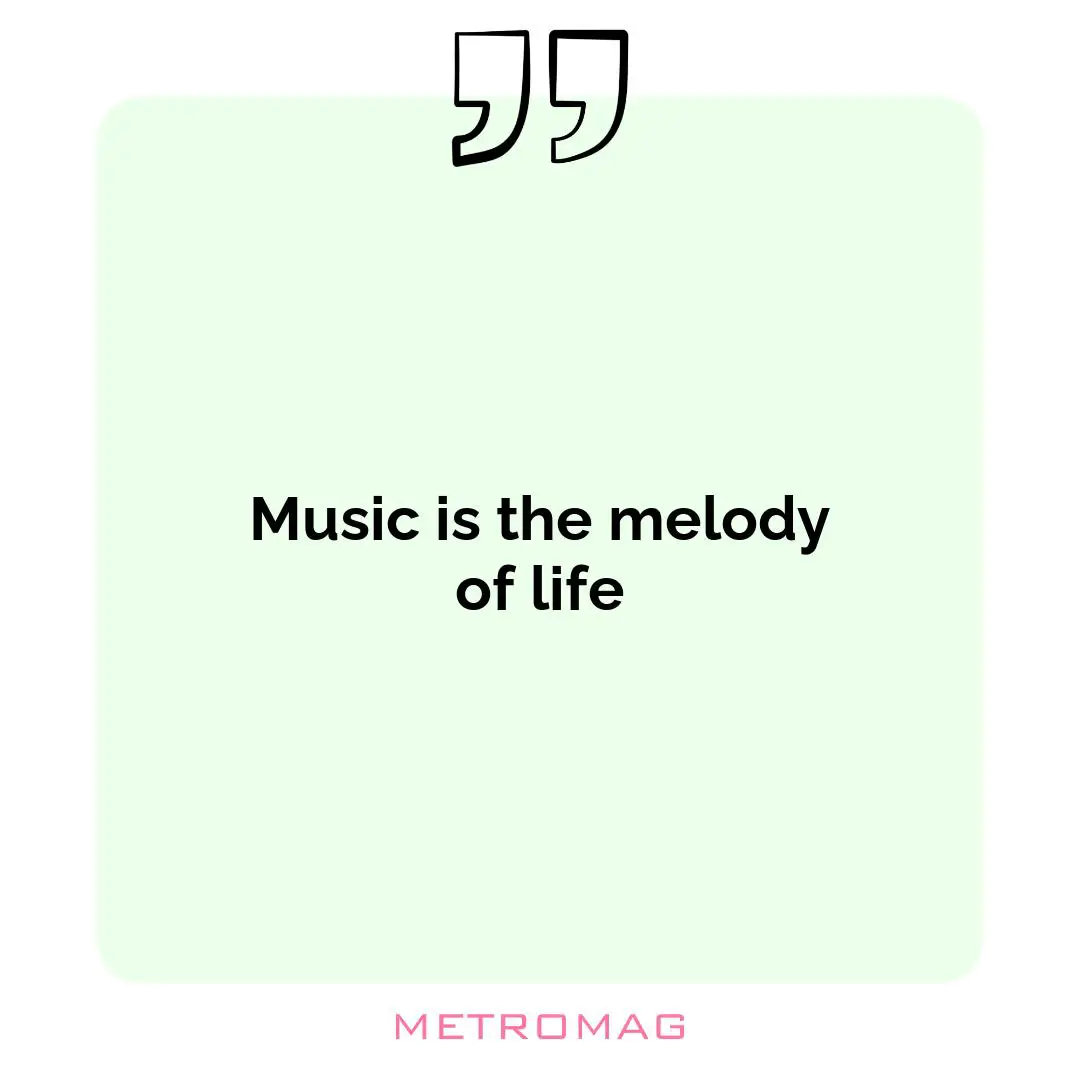 Music is the melody of life