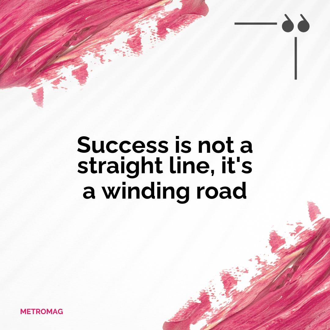 Success is not a straight line, it's a winding road