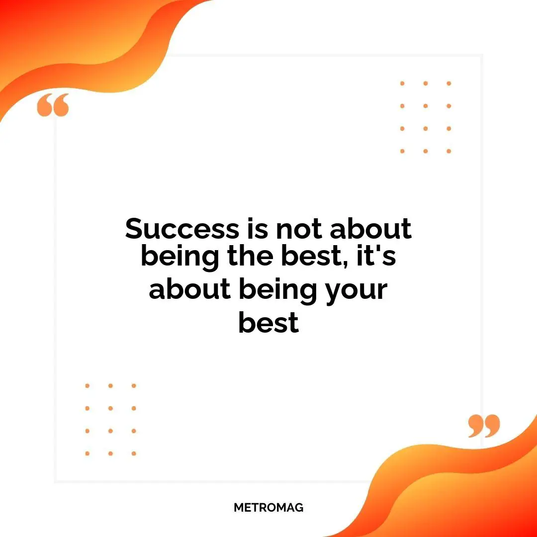 Success is not about being the best, it's about being your best
