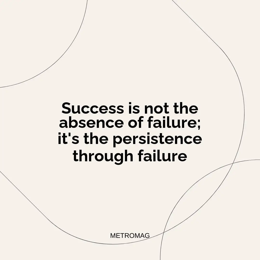 Success is not the absence of failure; it's the persistence through failure