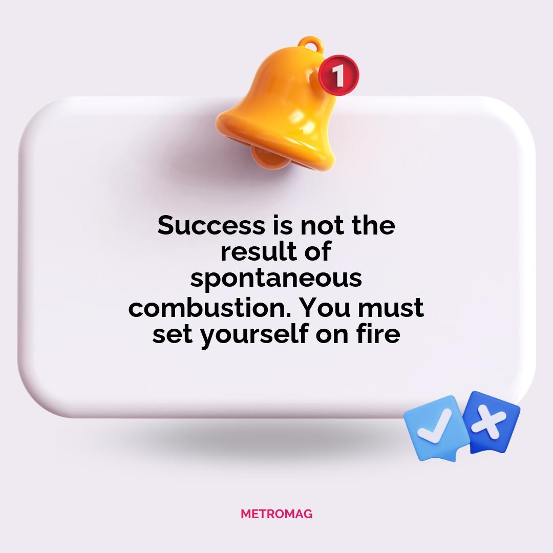 Success is not the result of spontaneous combustion. You must set yourself on fire