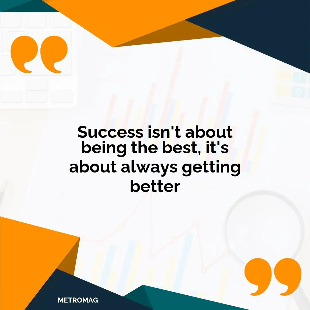 Success isn't about being the best, it's about always getting better