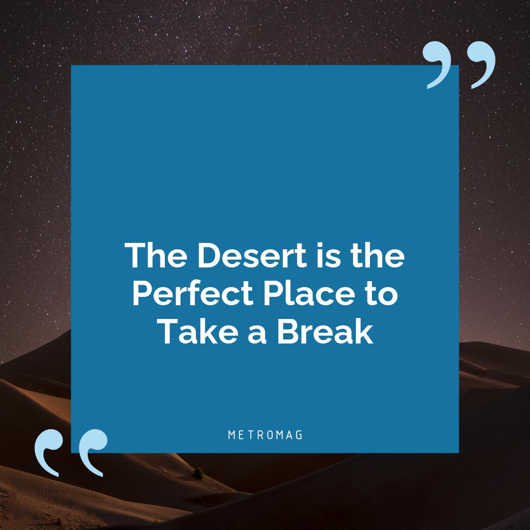 The Desert is the Perfect Place to Take a Break