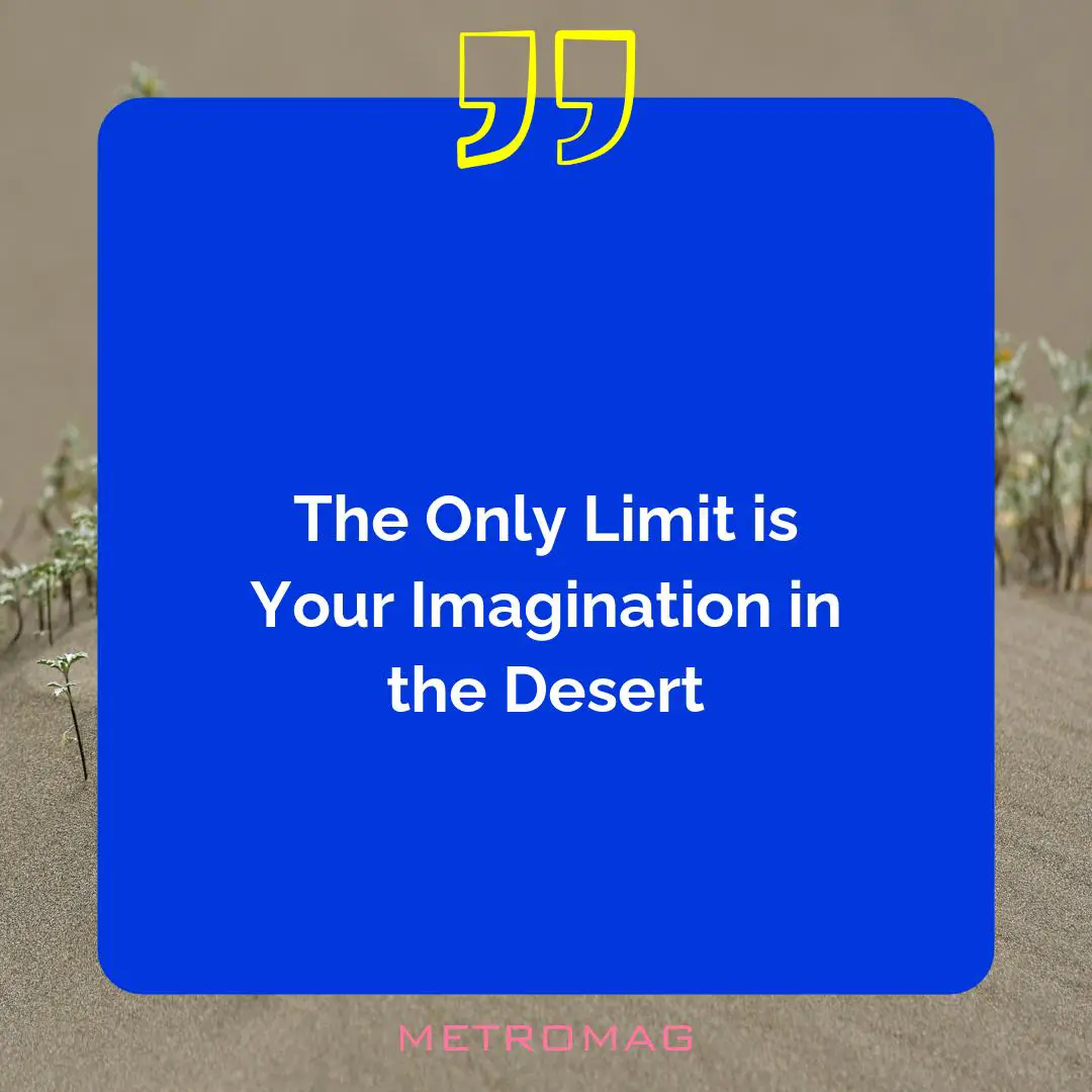 The Only Limit is Your Imagination in the Desert