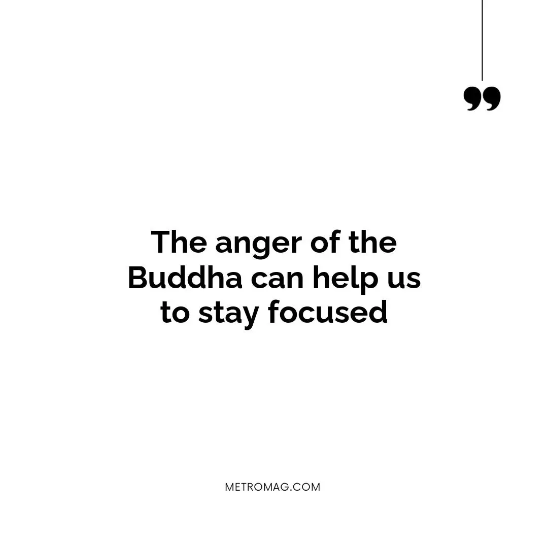 The anger of the Buddha can help us to stay focused
