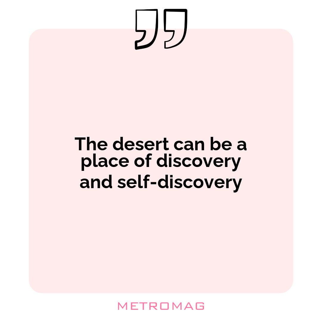 The desert can be a place of discovery and self-discovery