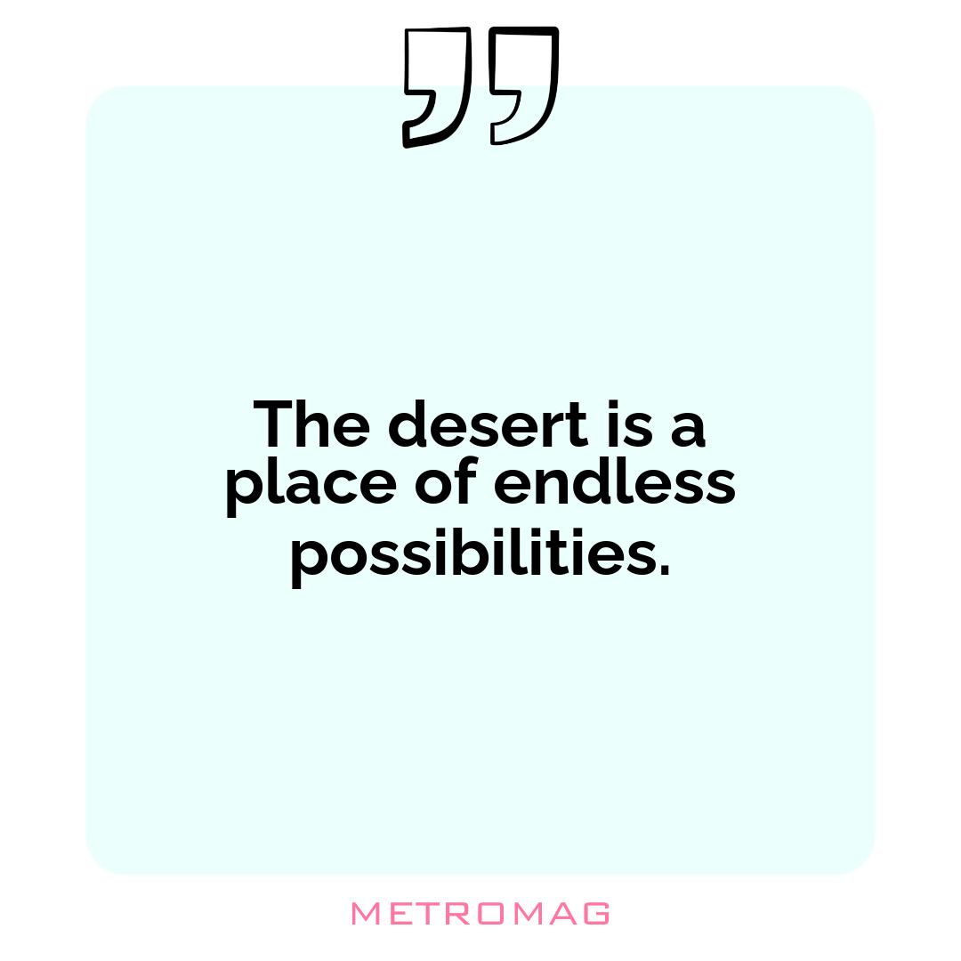 The desert is a place of endless possibilities.