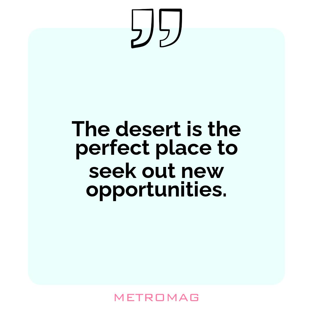 The desert is the perfect place to seek out new opportunities.