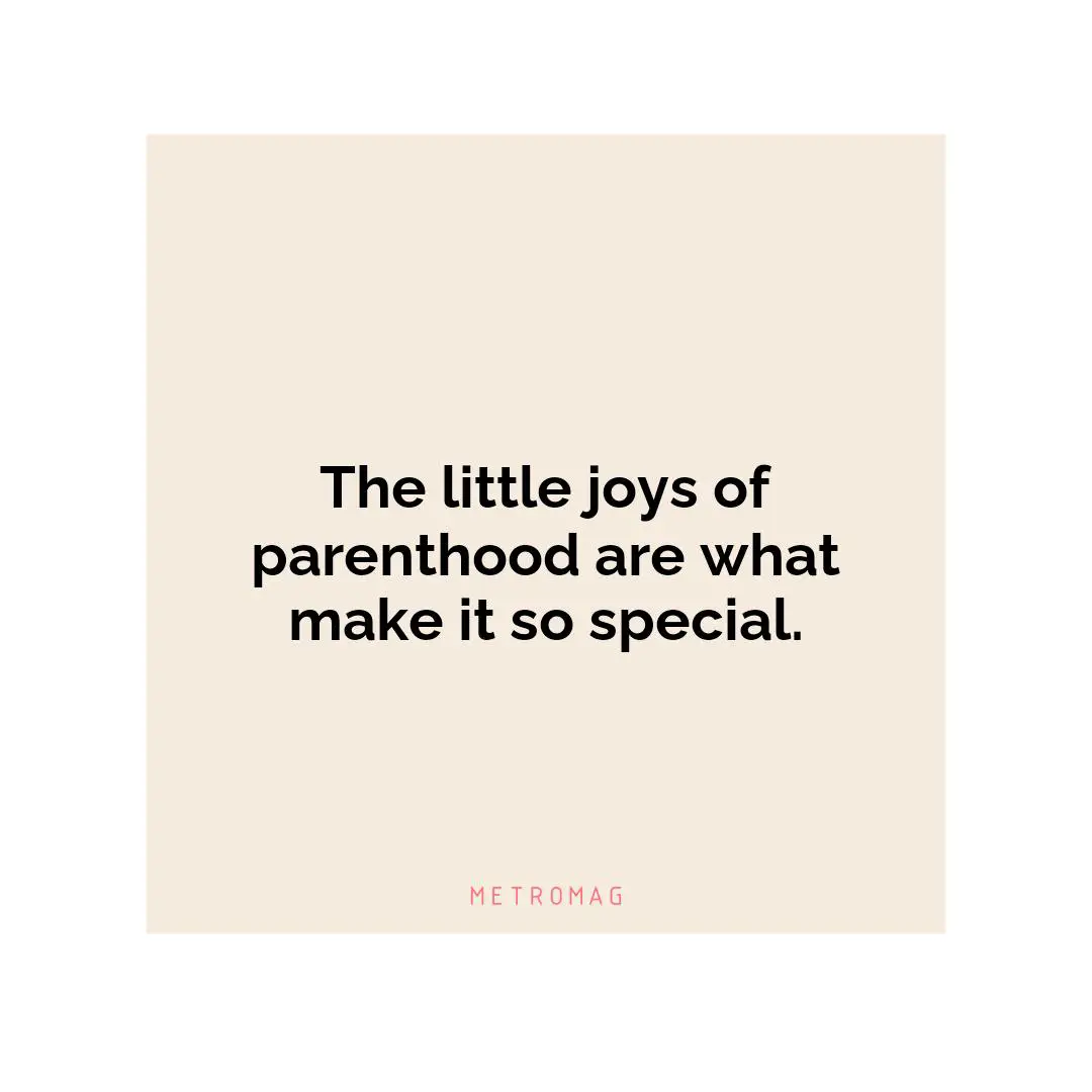 The little joys of parenthood are what make it so special.