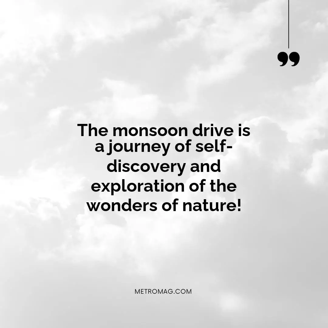 The monsoon drive is a journey of self-discovery and exploration of the wonders of nature!