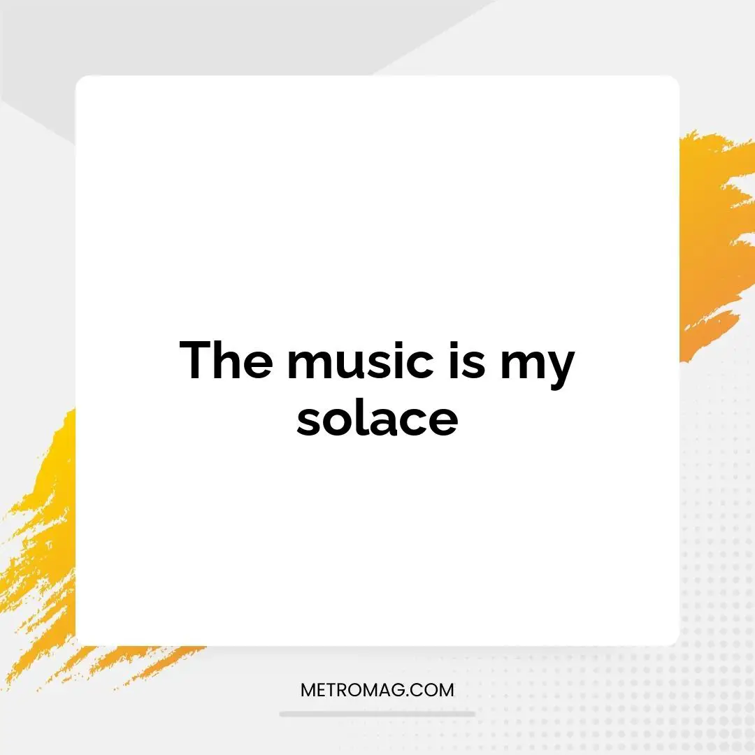 The music is my solace