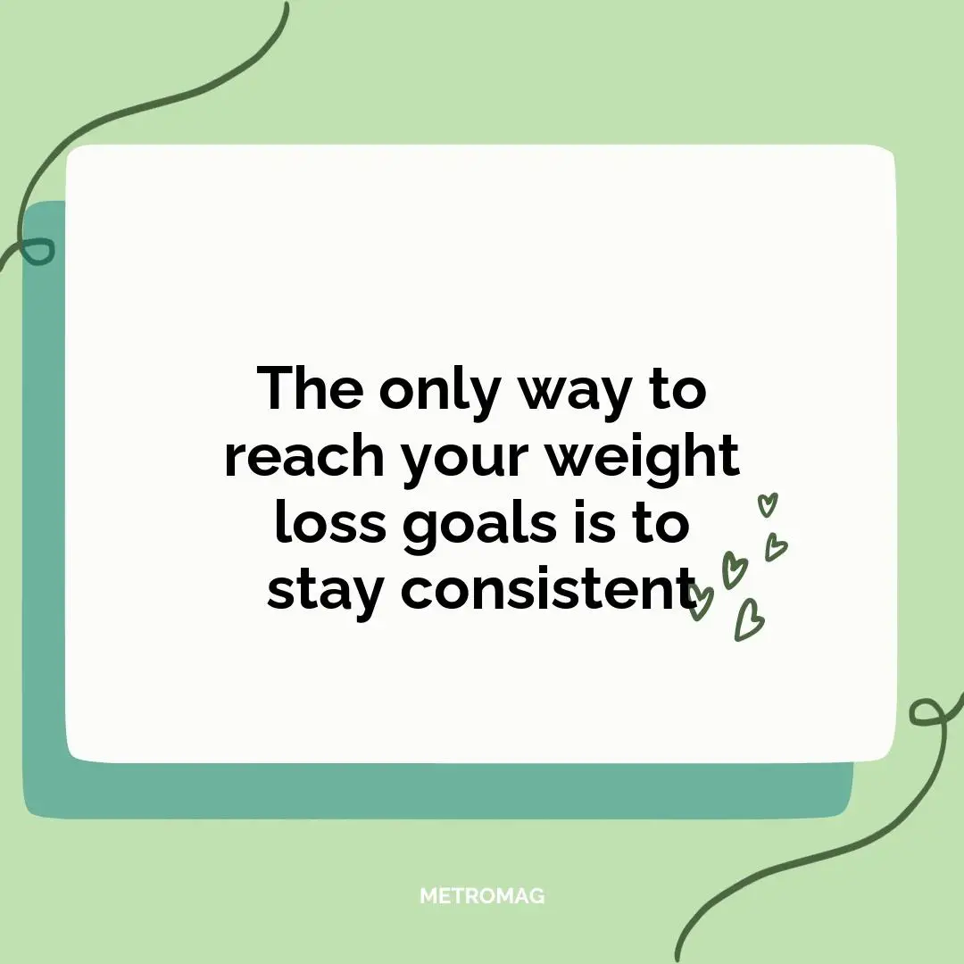 The only way to reach your weight loss goals is to stay consistent