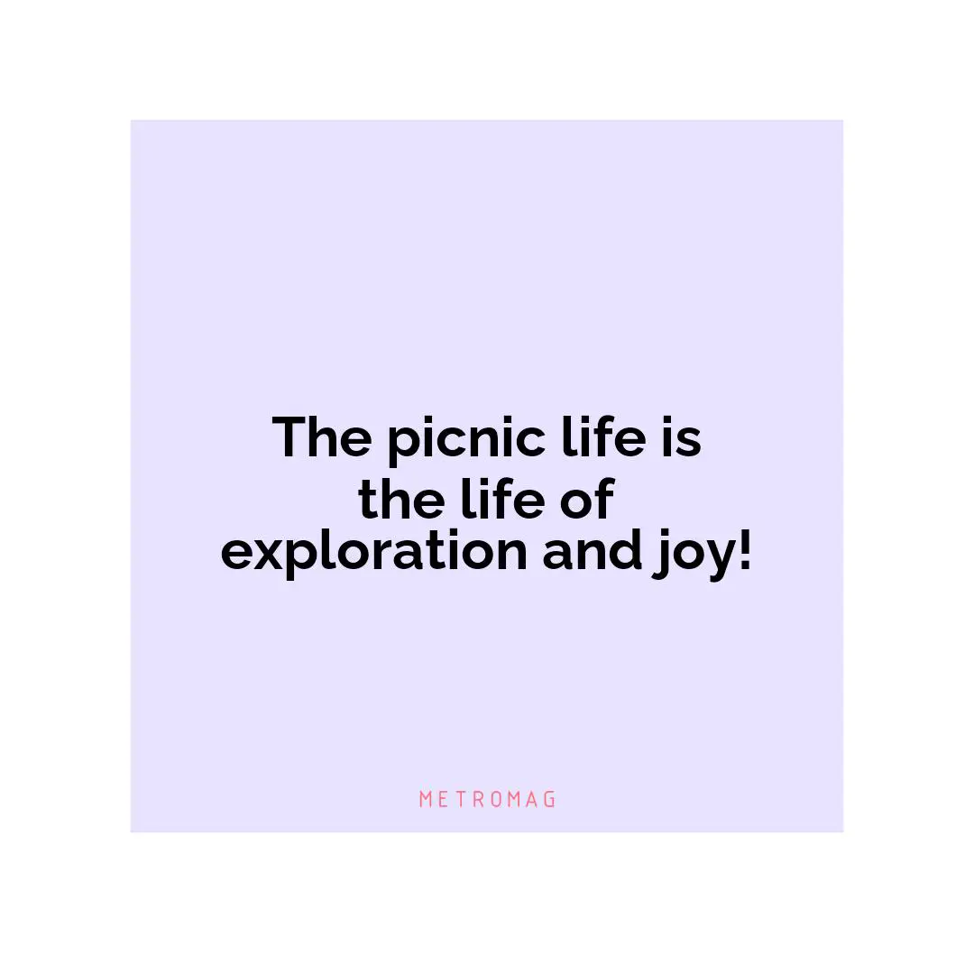 The picnic life is the life of exploration and joy!