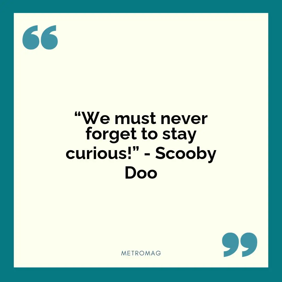 “We must never forget to stay curious!” - Scooby Doo