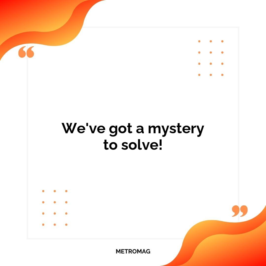 We've got a mystery to solve!