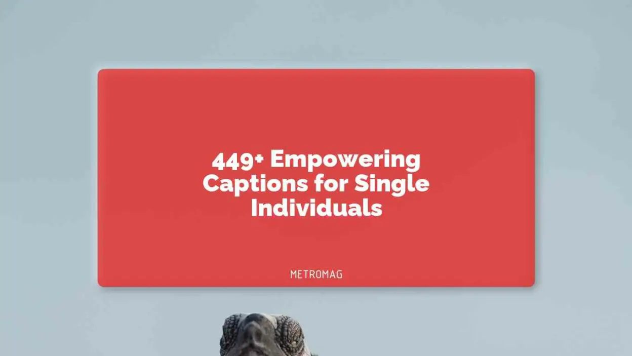 449+ Empowering Captions for Single Individuals