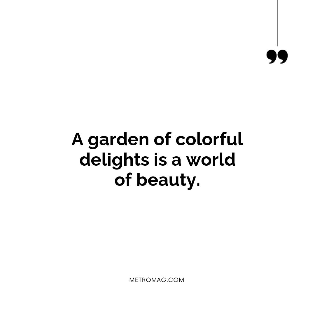 A garden of colorful delights is a world of beauty.