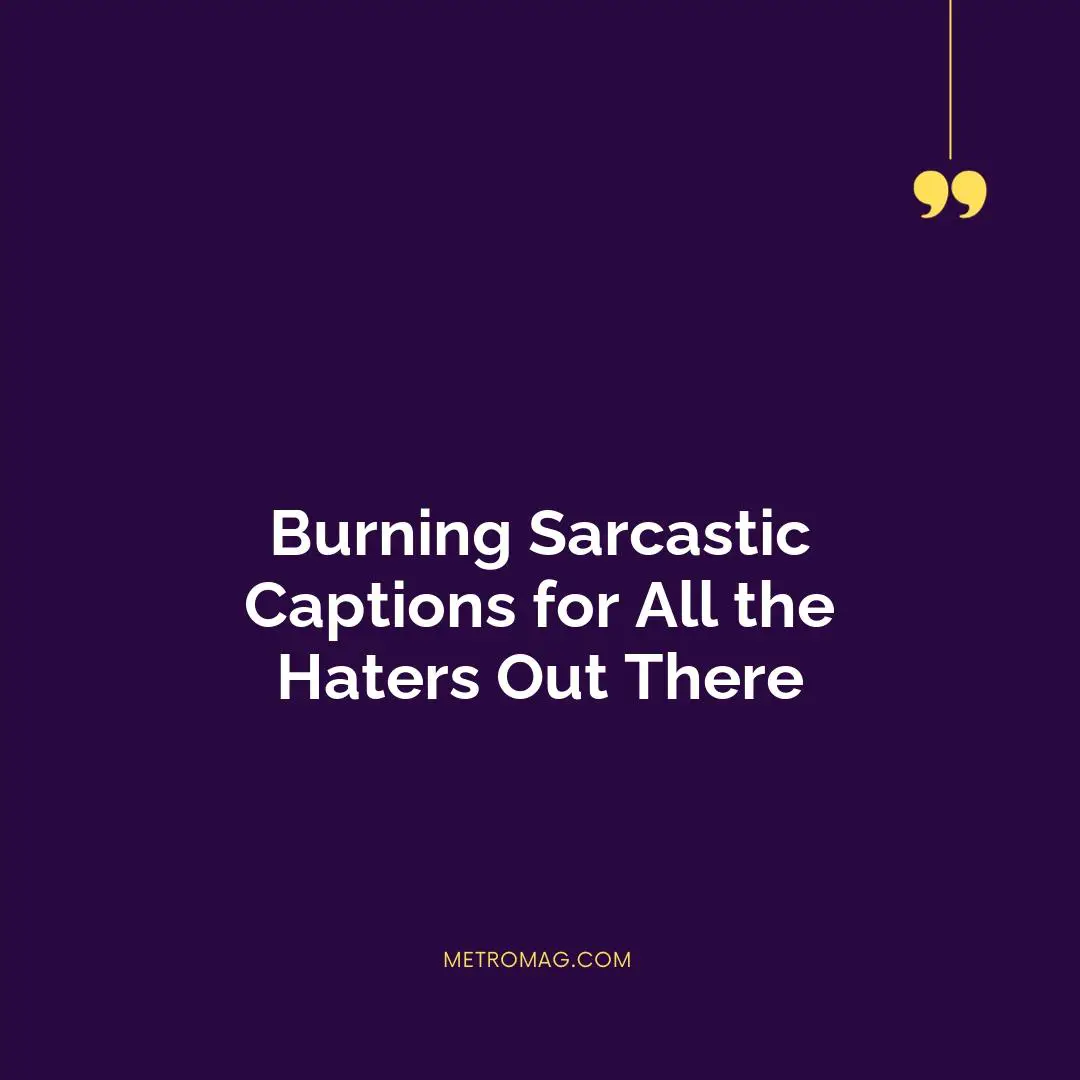 Burning Sarcastic Captions for All the Haters Out There