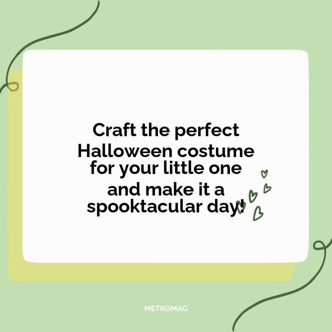 Craft the perfect Halloween costume for your little one and make it a spooktacular day!