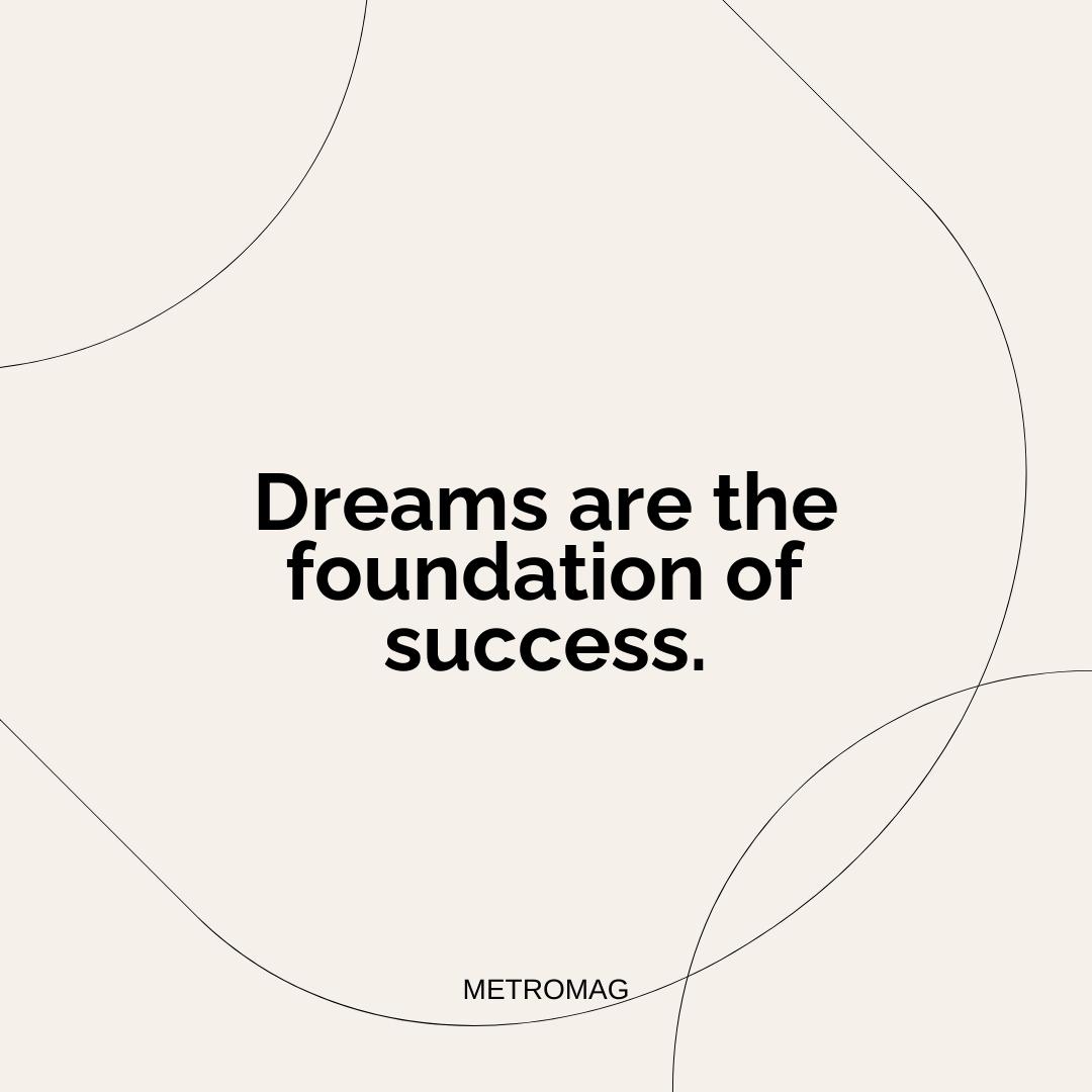 Dreams are the foundation of success.