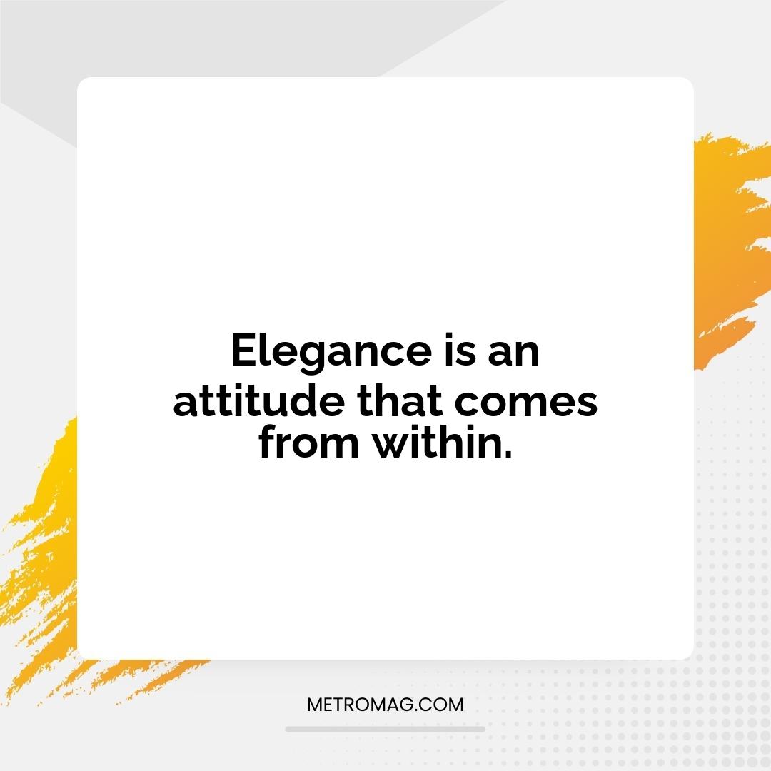 Elegance is an attitude that comes from within.